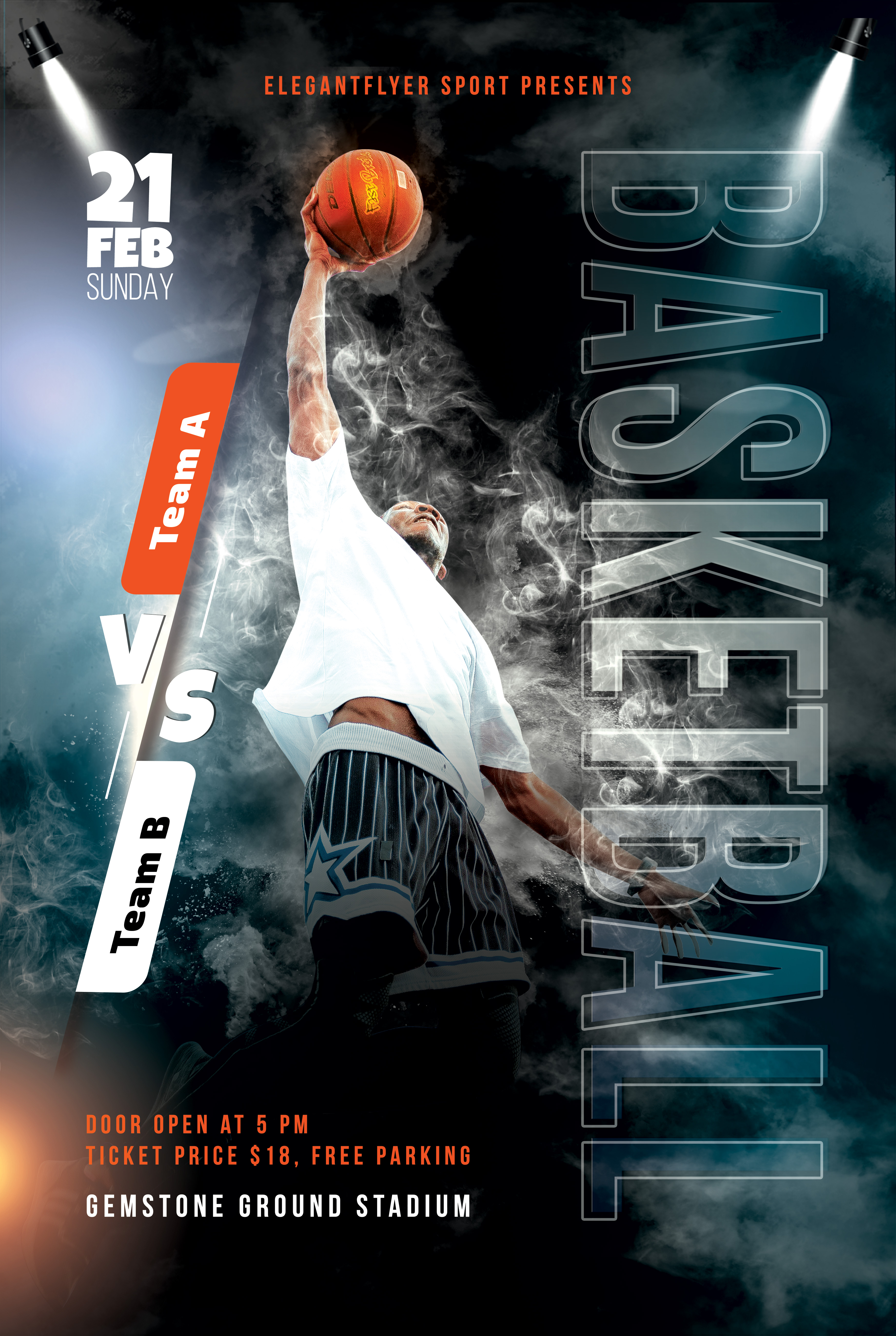 Poster Design - Basketball Slam Dunk